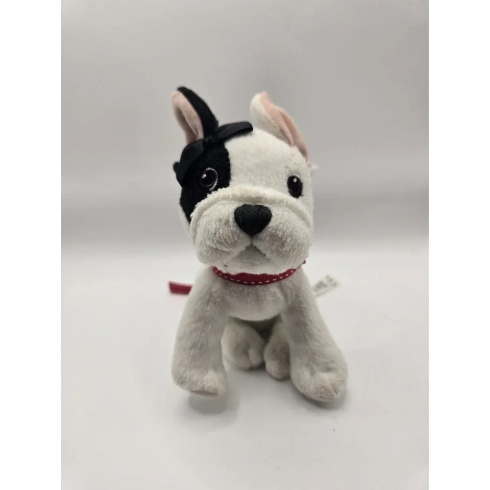 American Girl Doll Grace Puppy Dog Bonbon French Bulldog Plush Red Leash Toy 6
